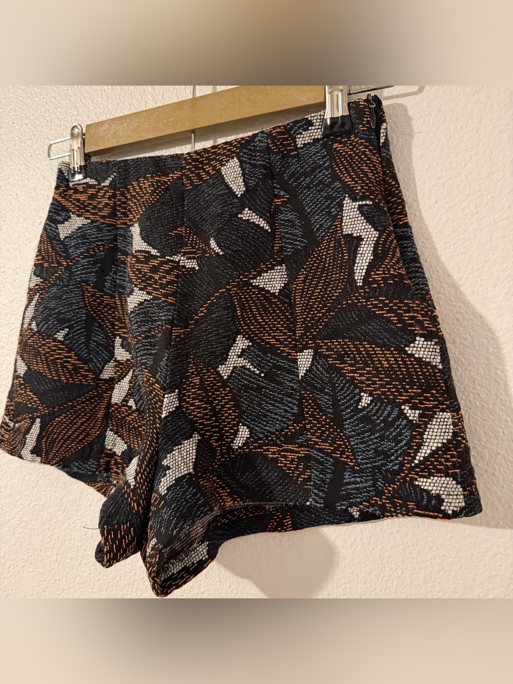 Zara Trafaluc Collection Women’s Cotton Blend Shorts Size XS Blue Jaquard - Picture 3 of 8